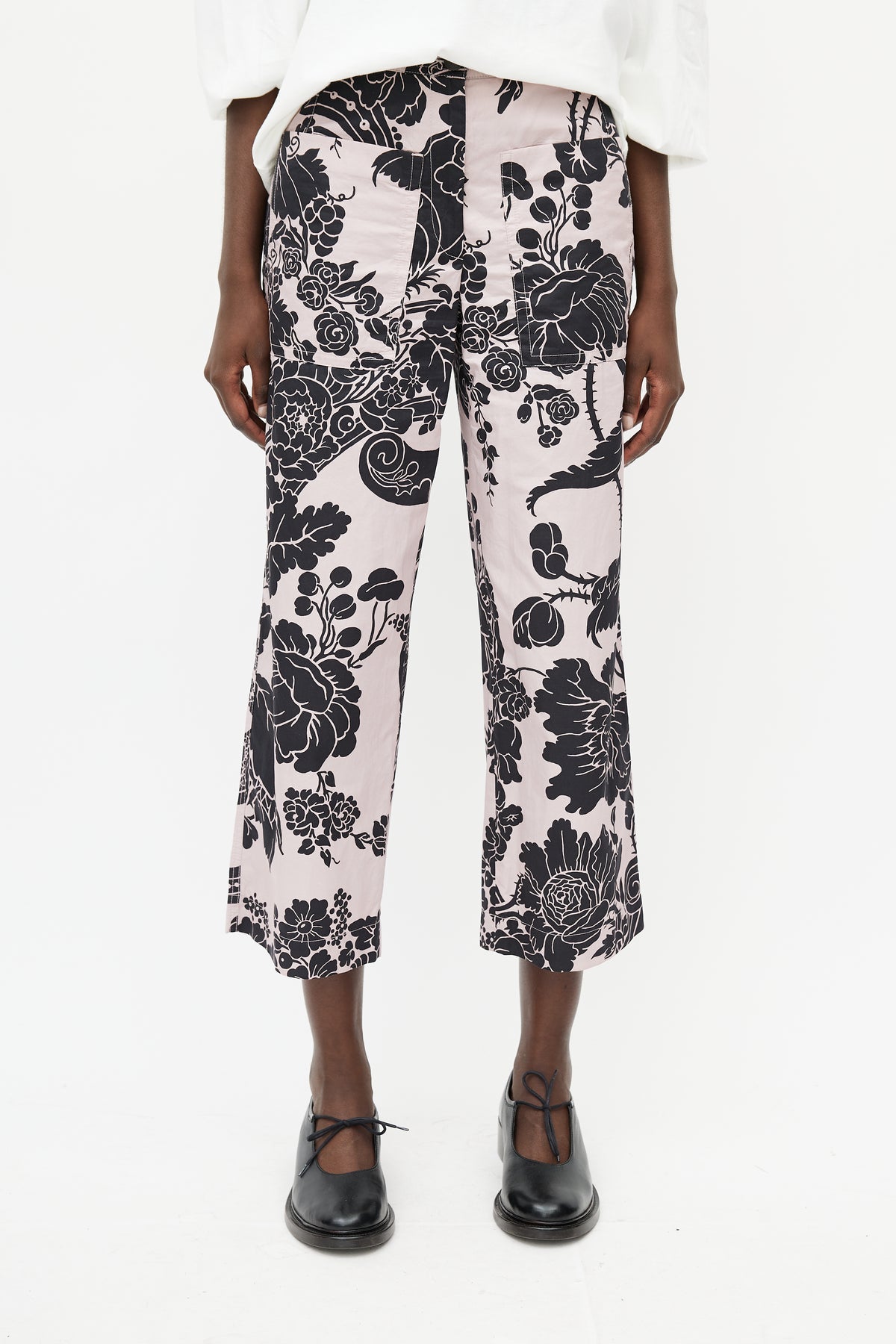 DRIES VAN NOTEN purple floral pants