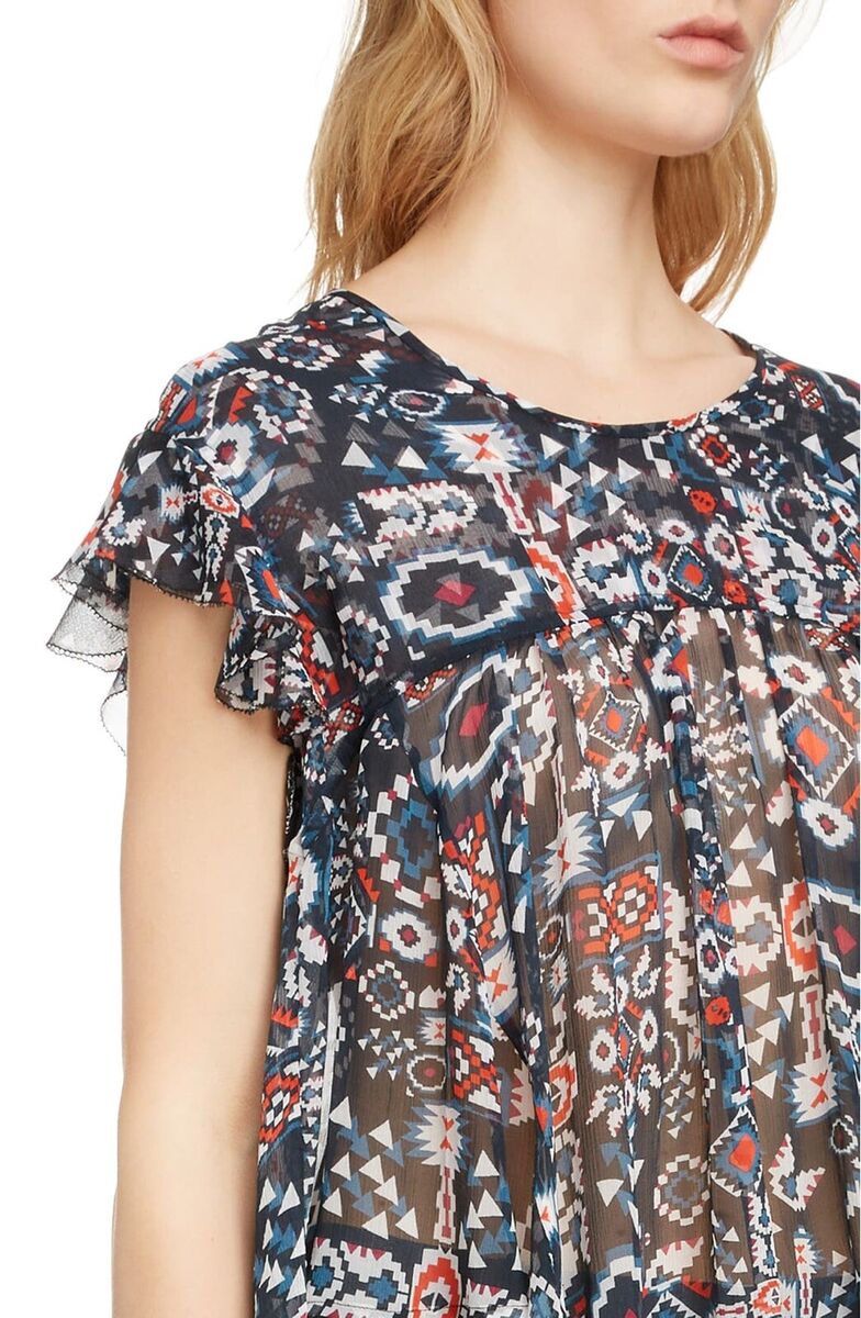 ISABEL MARANT ETOILE printed silk babydoll blouse