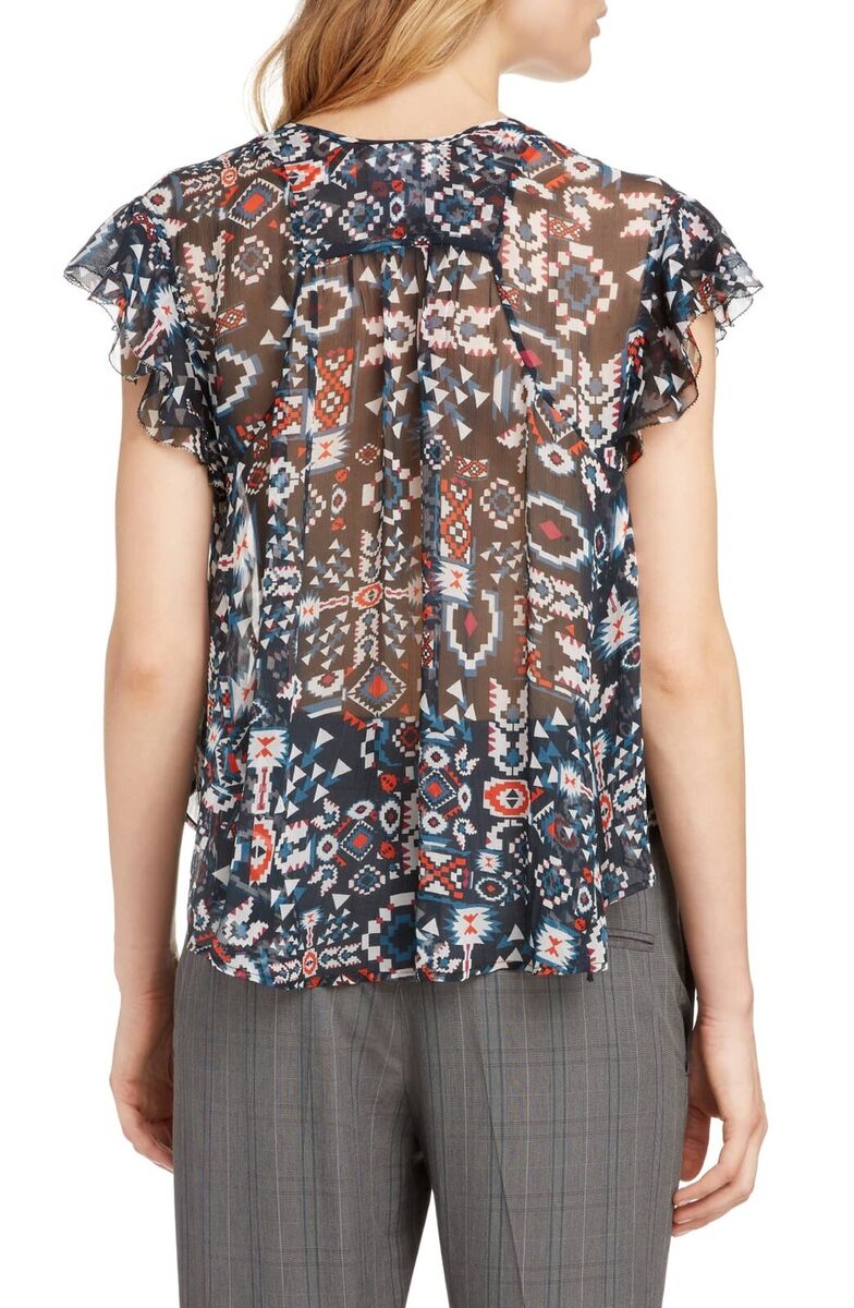 ISABEL MARANT ETOILE printed silk babydoll blouse