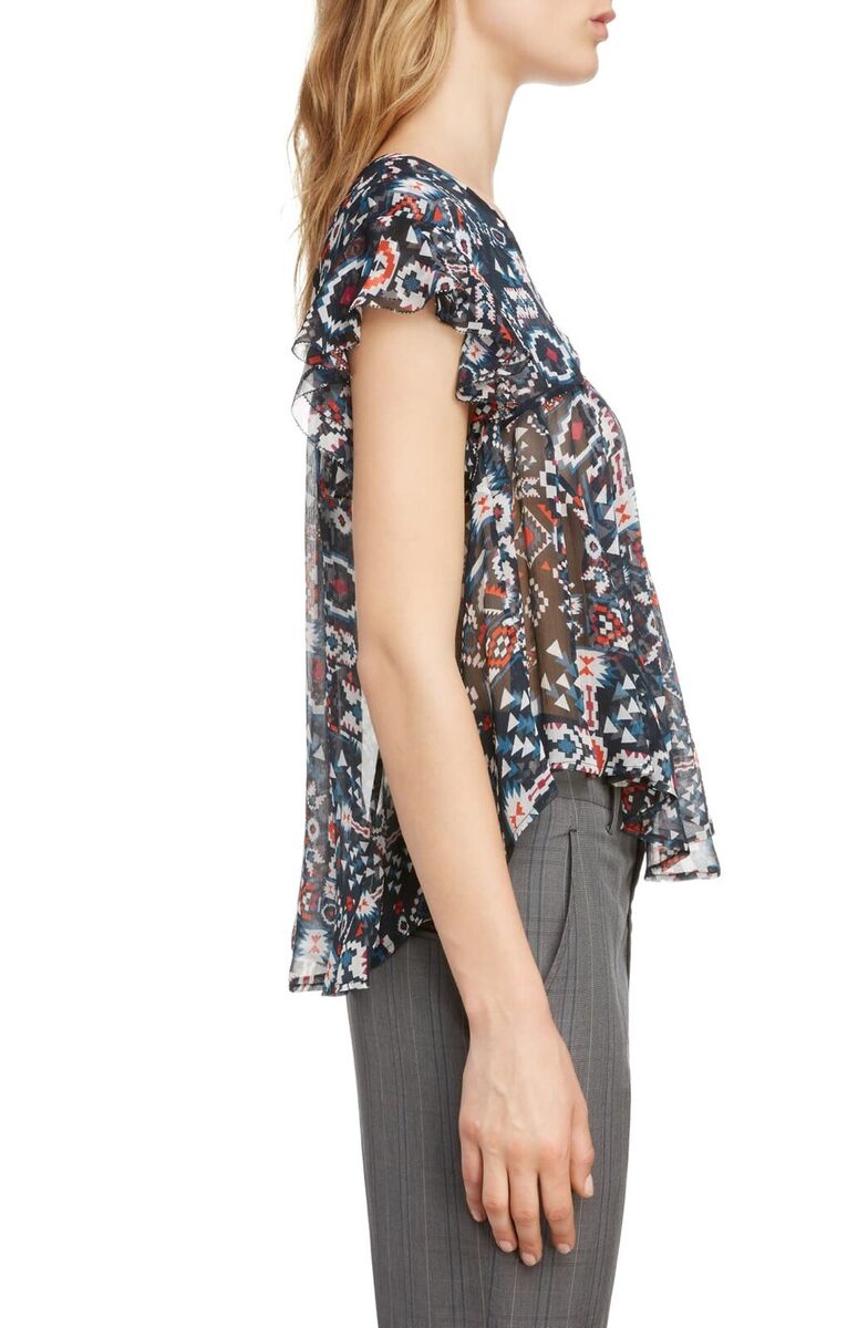 ISABEL MARANT ETOILE printed silk babydoll blouse