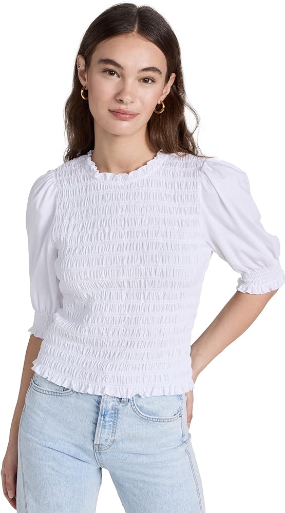 VERONICA BEARD white smocked top