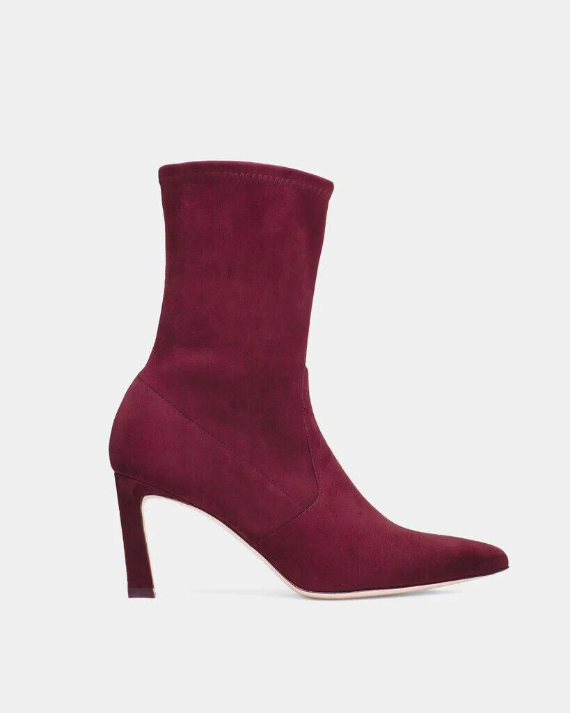STUART WEITZMAN Cabernet suede pointed toe heels
