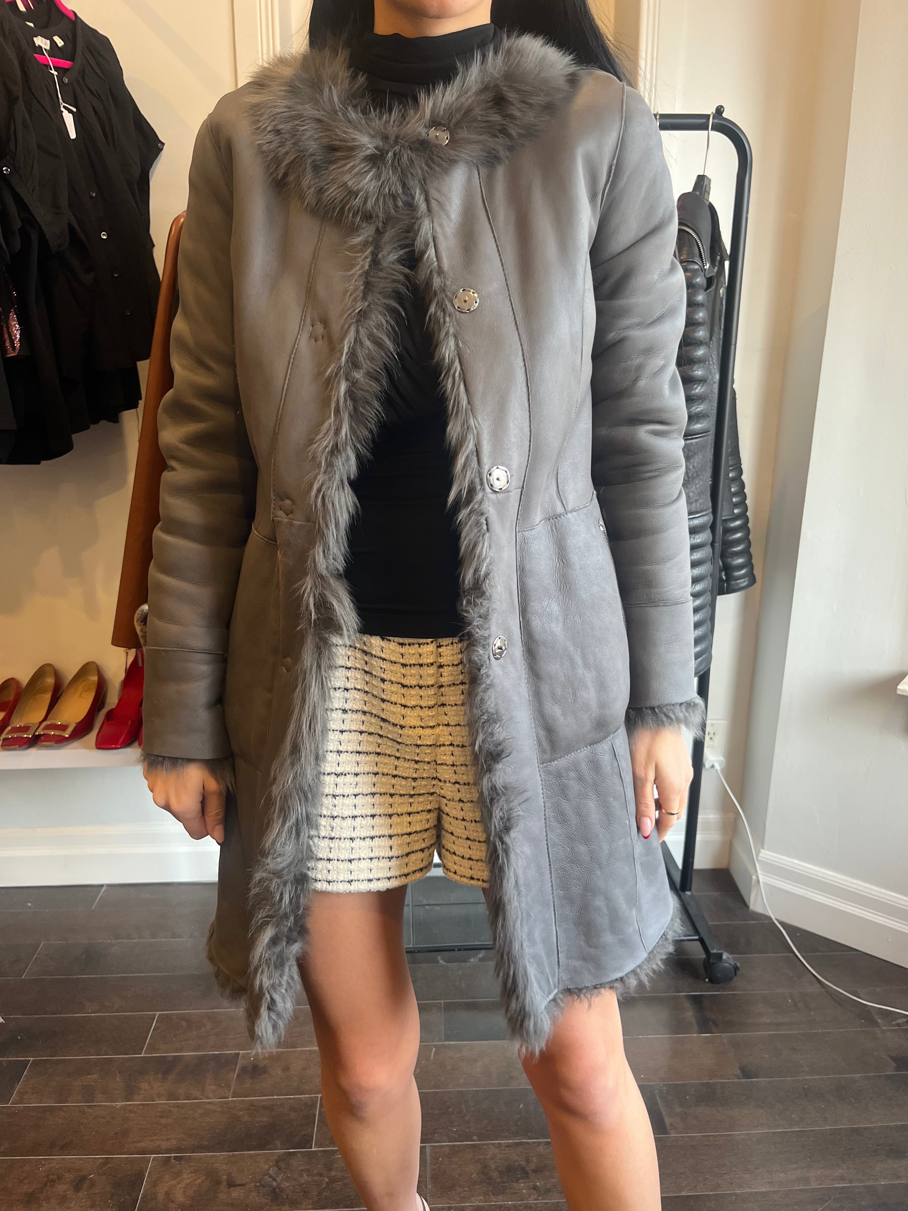 UNKNOWN grey reversible coat