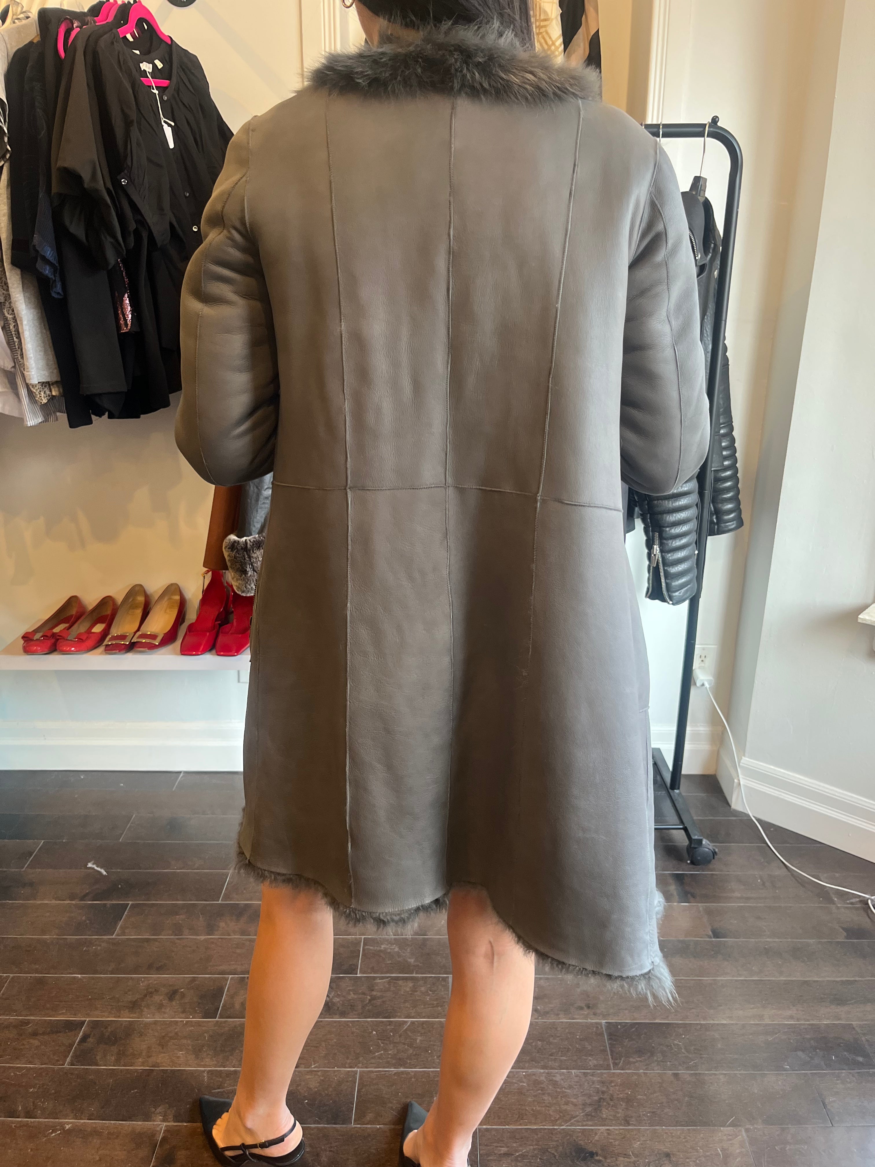 UNKNOWN grey reversible coat