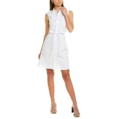 THEORY white belted dress