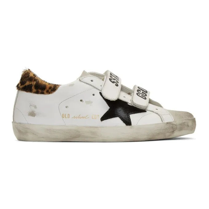 GOLDEN GOOSE old school velcro sneakers with leopard