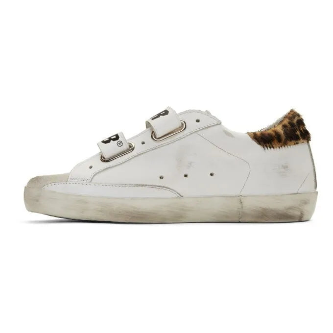 GOLDEN GOOSE old school velcro sneakers with leopard