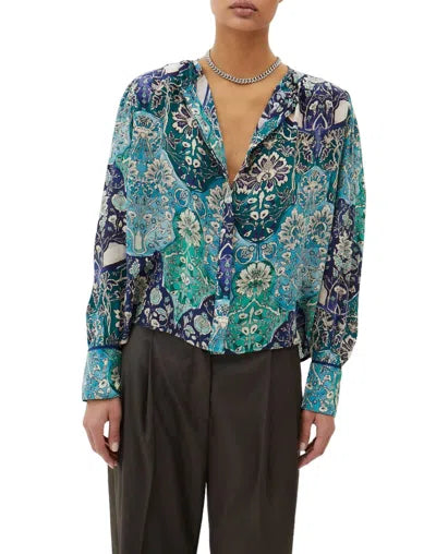 MARIA CHER green floral blouse