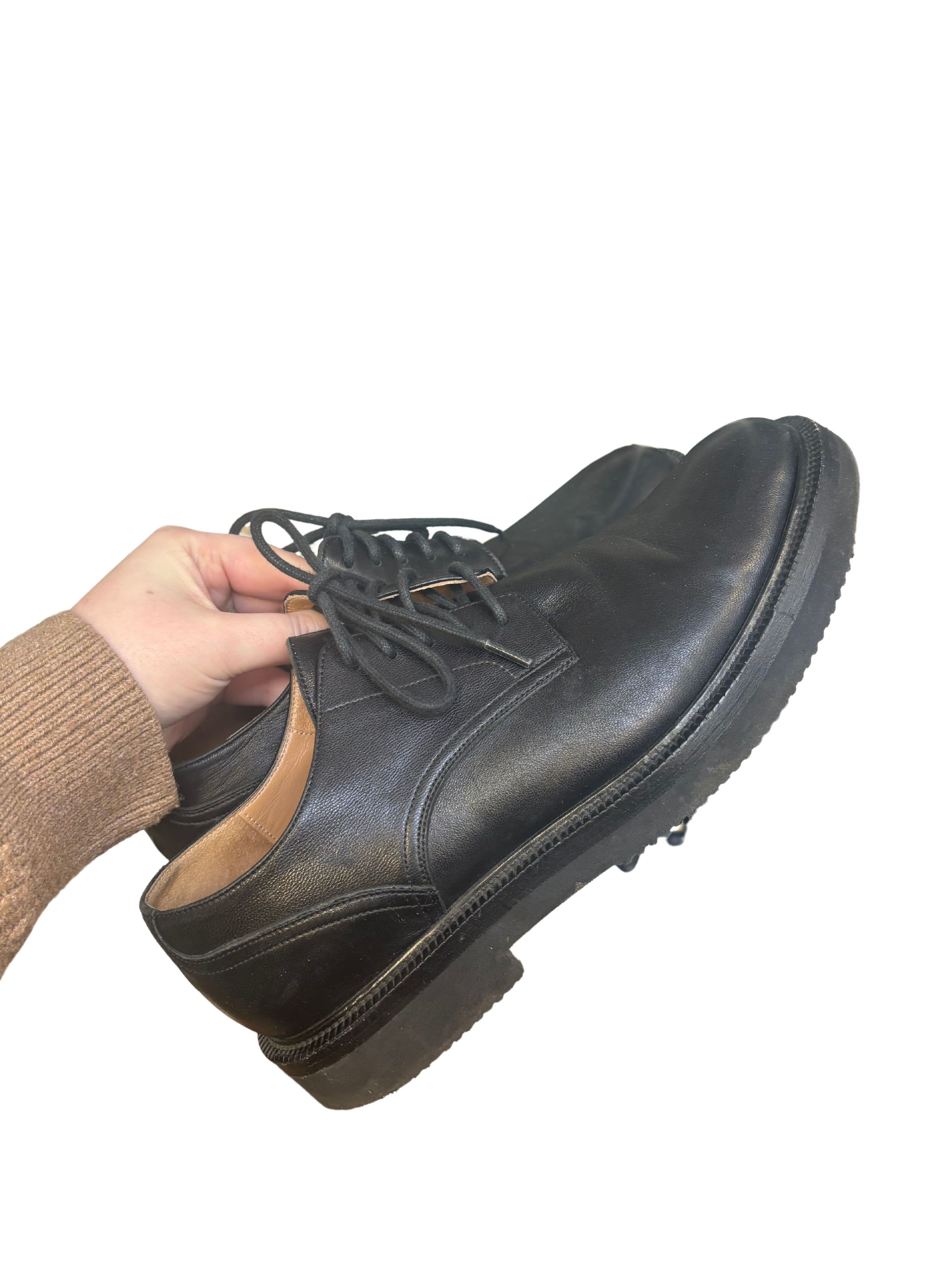 DRIES VAN NOTEN black leather dress shoes