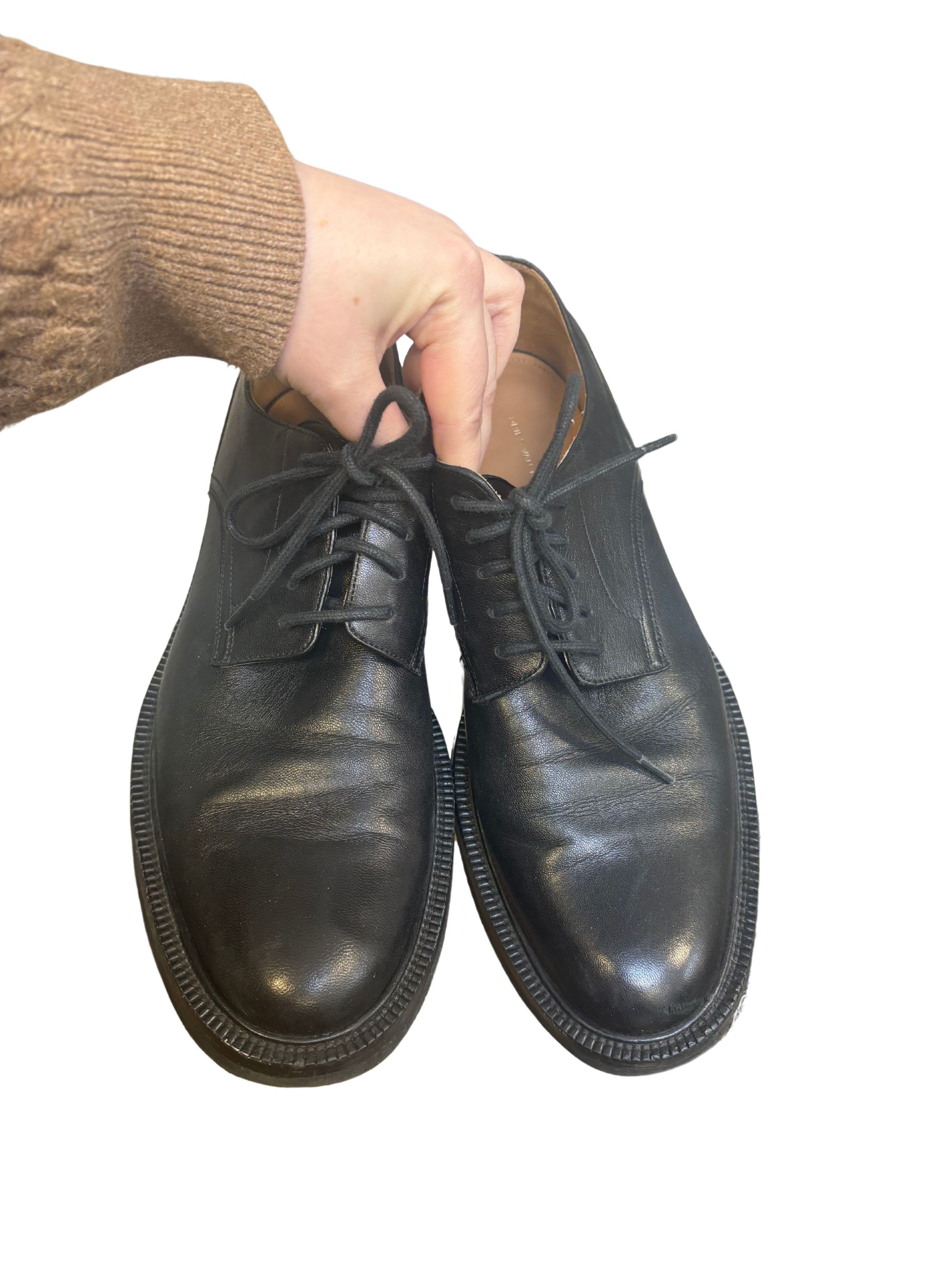 DRIES VAN NOTEN black leather dress shoes