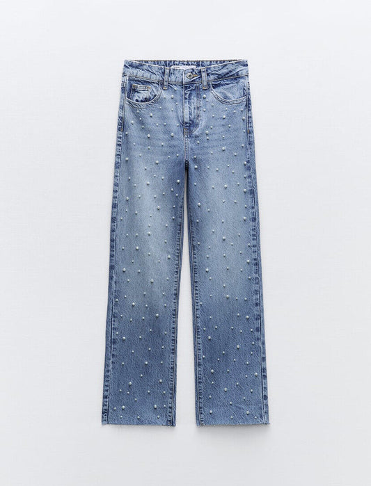 ZARA - DENIM WITH PEARLS