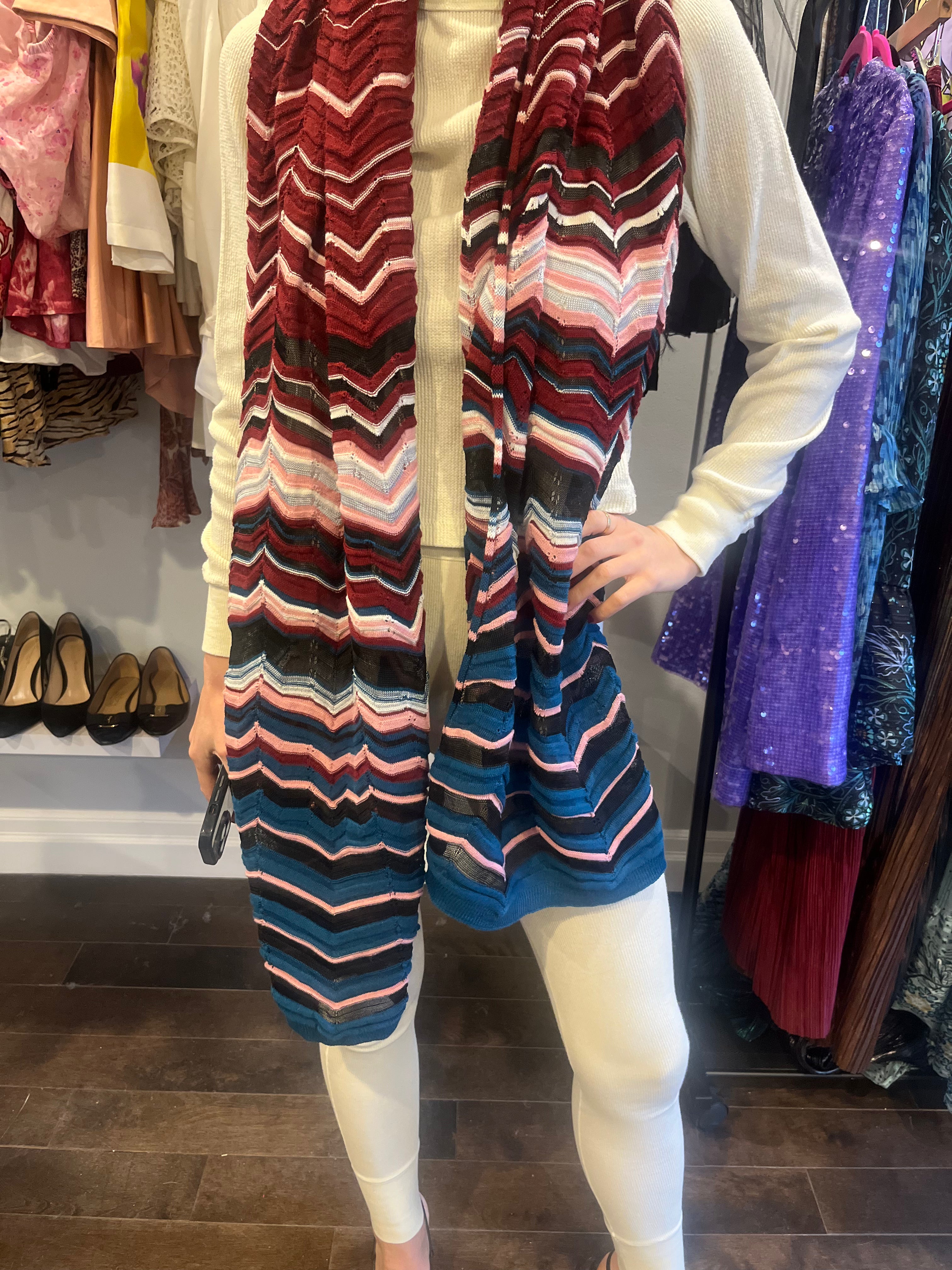 MISSONI red/pink/blue scarf