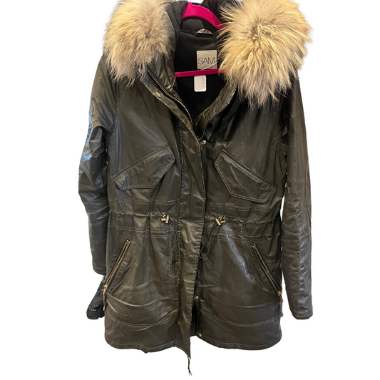 SAM waxed jacket with fur hood