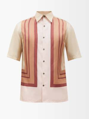 73 LONDON short sleeve silk button up