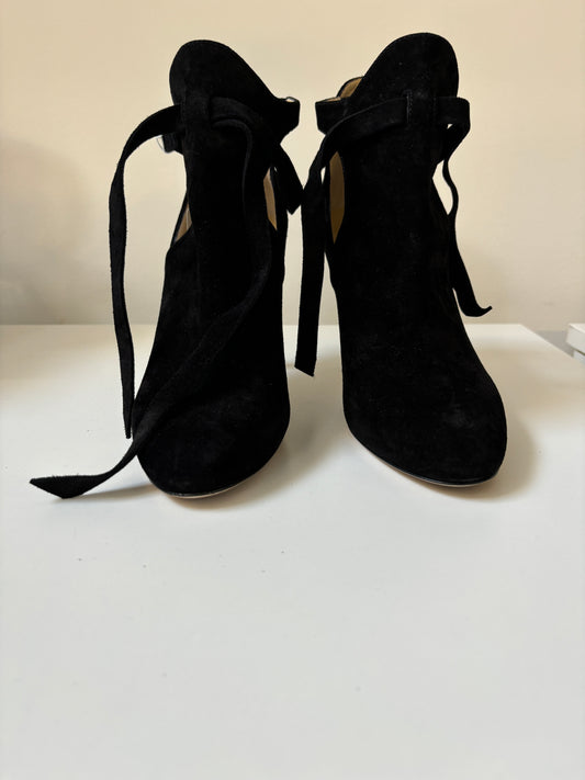 JIMMY CHOO - MARINA 90 BLACK SUEDE BOOTIES