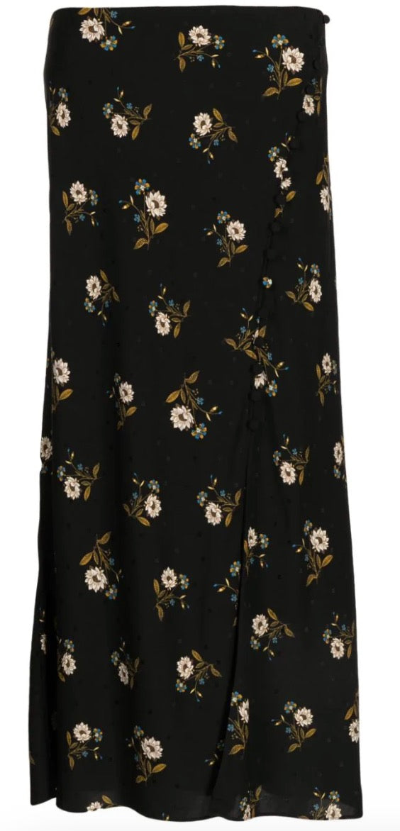 VERONICA BEARD Franconia floral print slip midi skirt