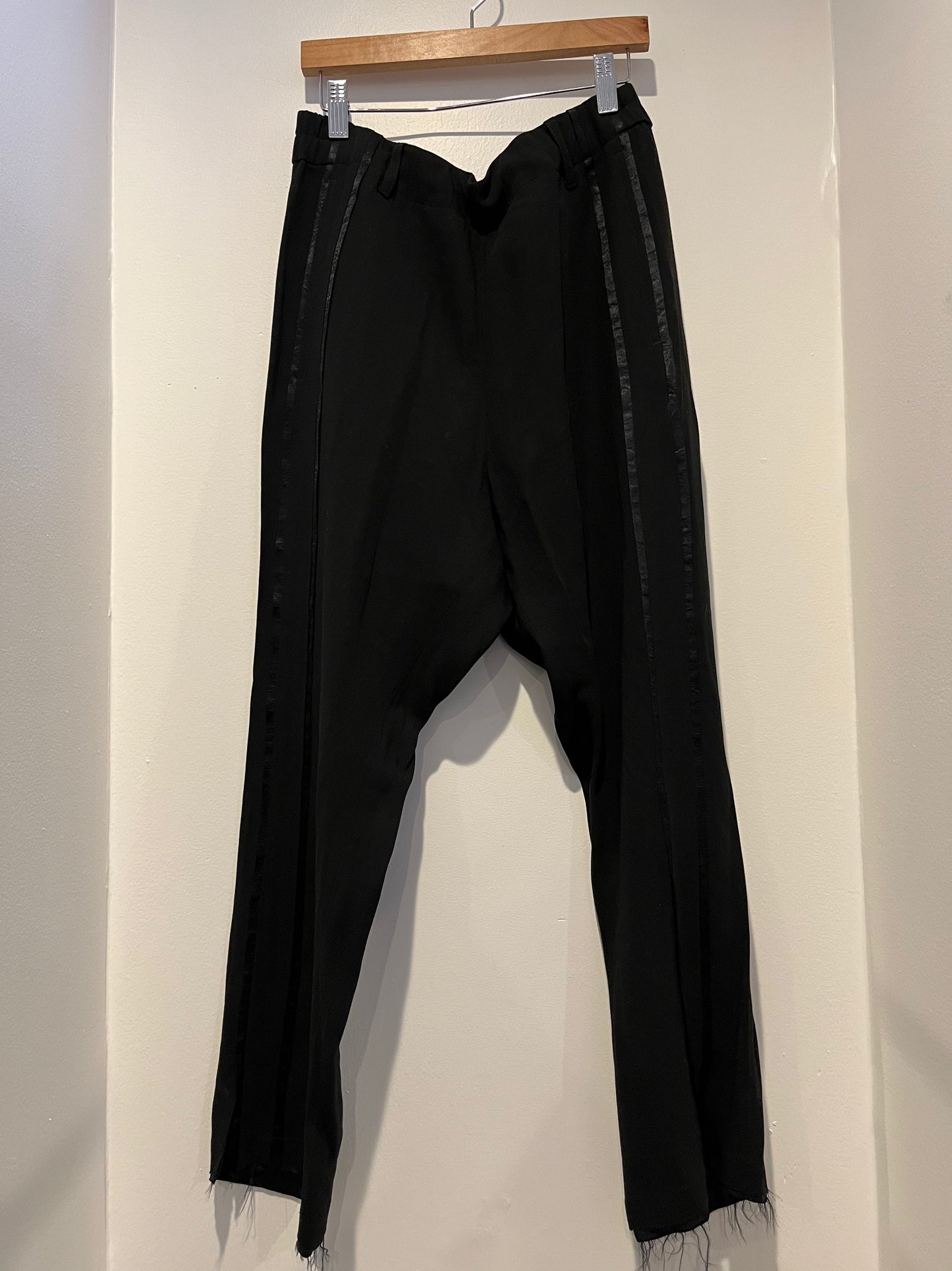 ANN DEMEULEMEESTER pants with satin stripe