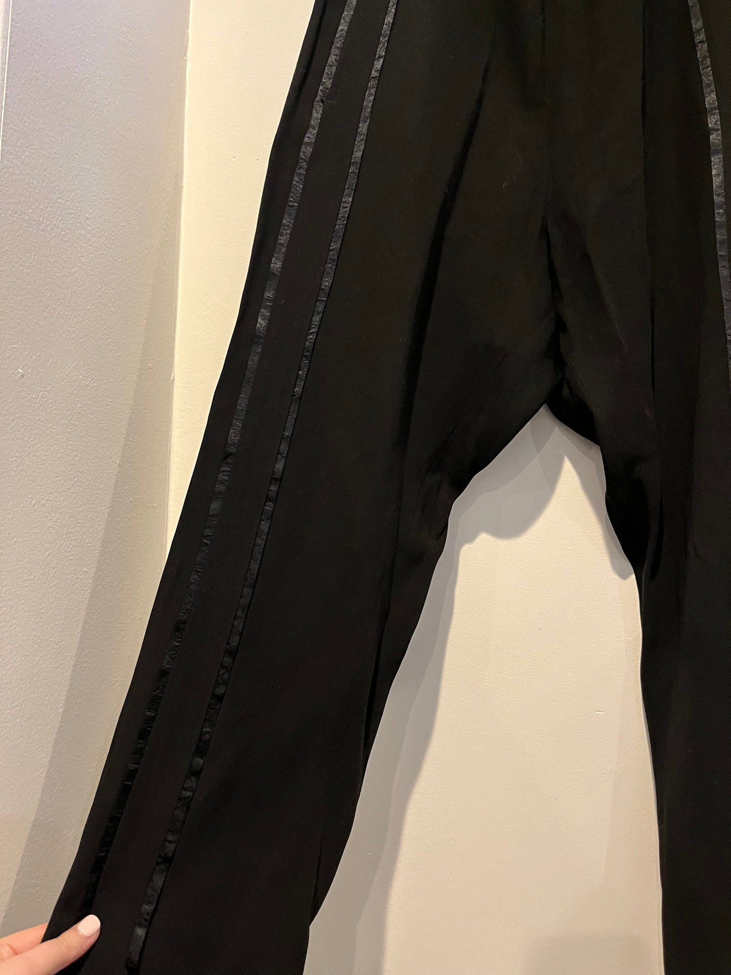 ANN DEMEULEMEESTER pants with satin stripe