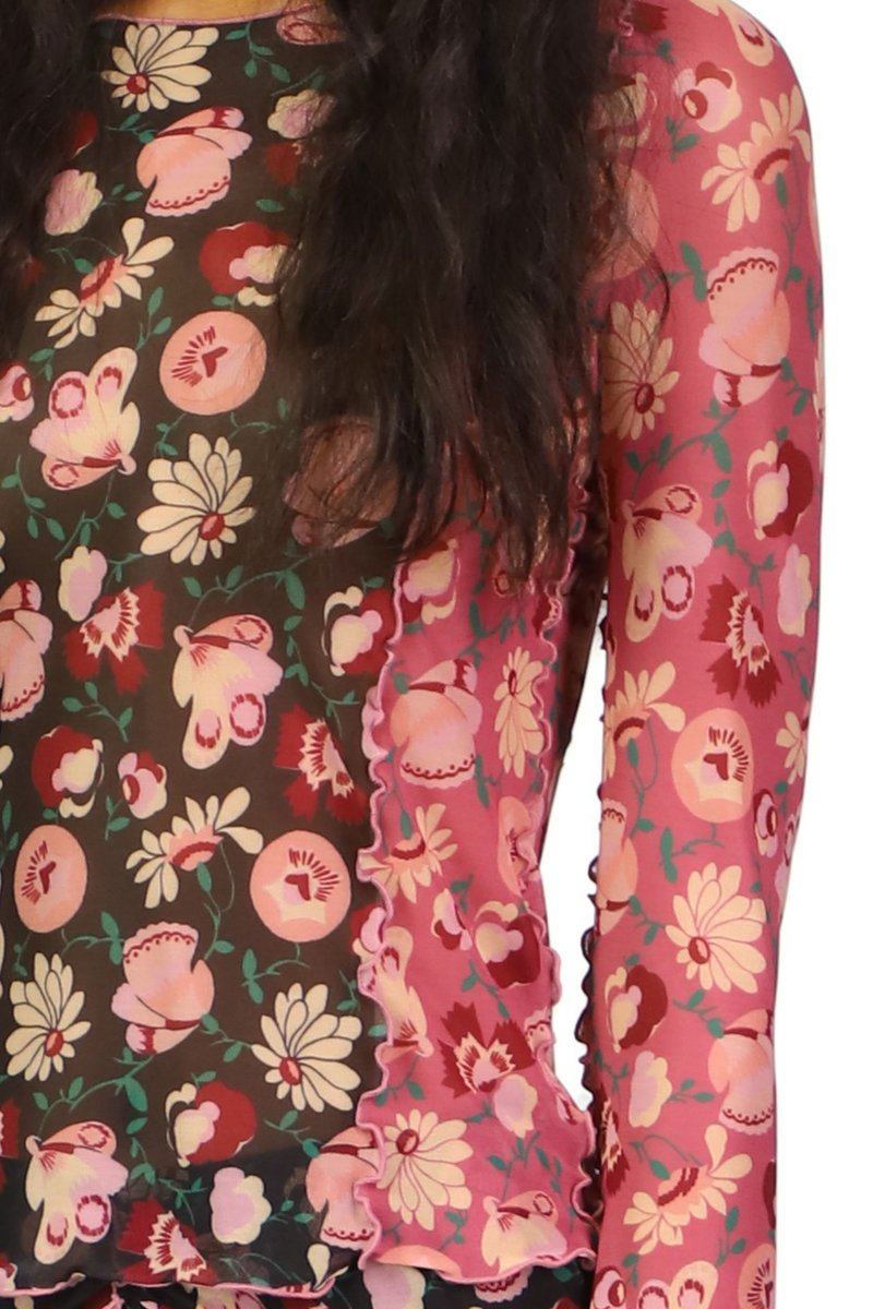 ANNA SUI floral sheer longsleeve