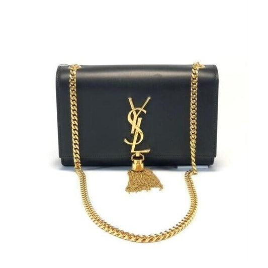 YSL black kate tassel crossbody chain bag