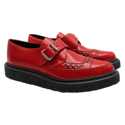 SAINT LAURENT red loafers with SHW buckle