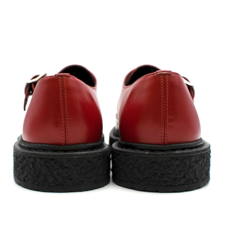 SAINT LAURENT red loafers with SHW buckle