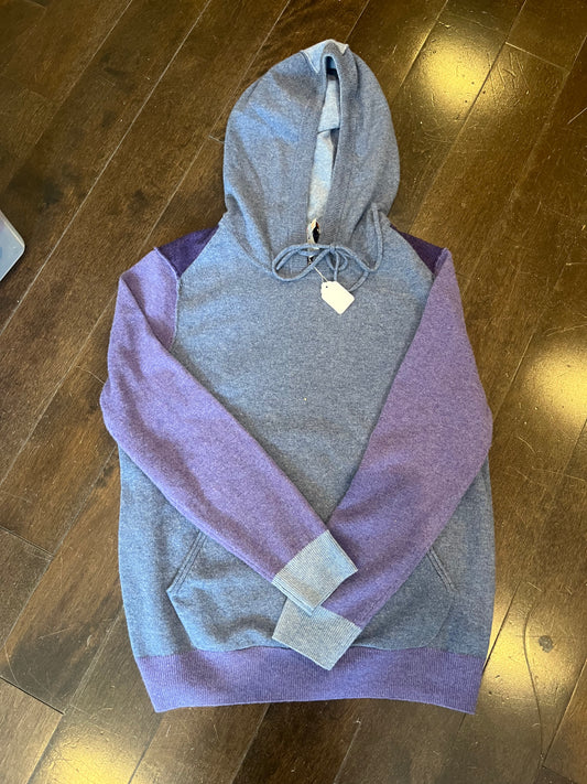 COLLABORATION colour block cashmere hoodie