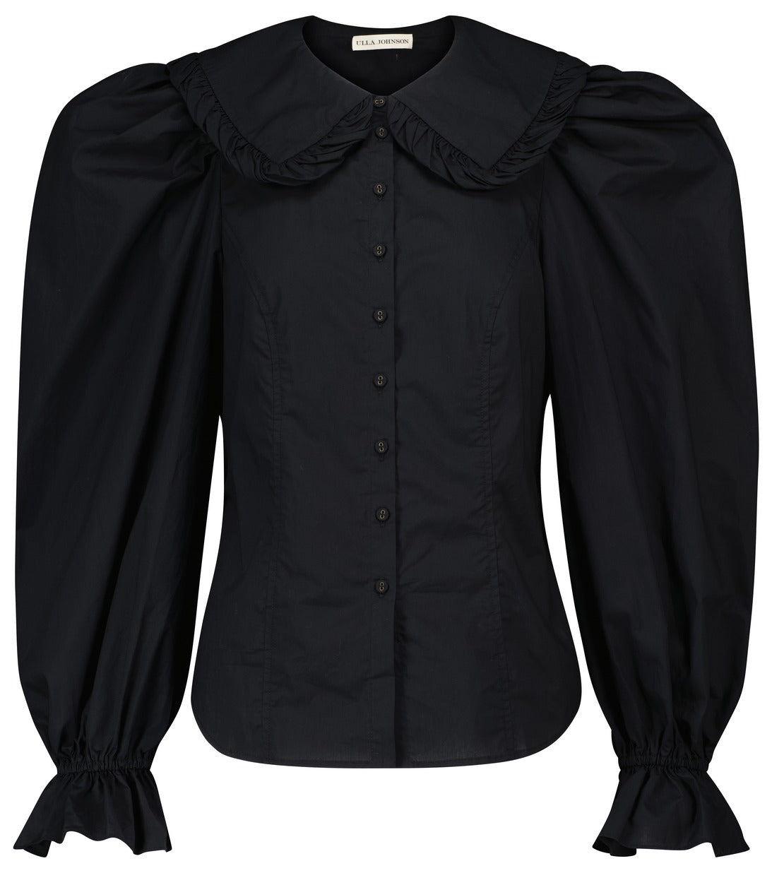 ULLA JOHNSON black blouse with collar