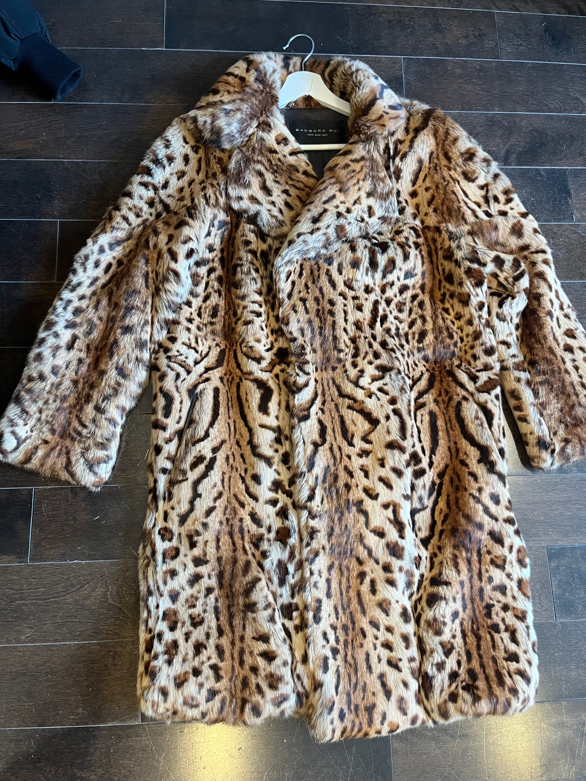 BARBARA BUI leopard print rabbit fur jacket – Shop Cares Closet
