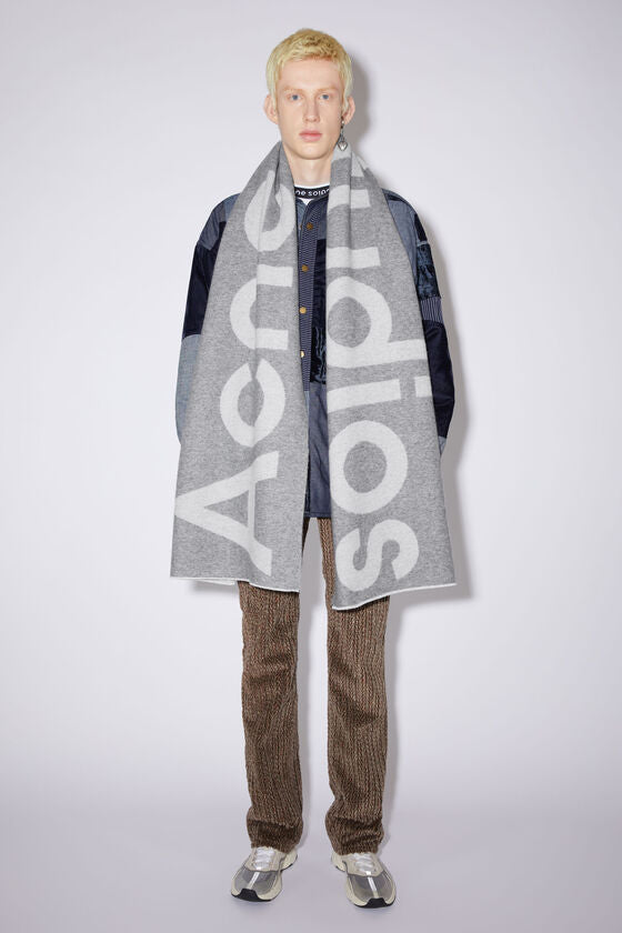 ACNE STUDIOS purple logo scarf