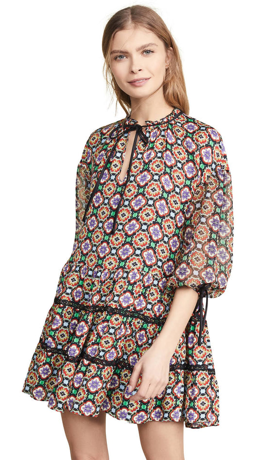 ALICE + OLIVIA multicolour kaleidoscope multi colour print dress