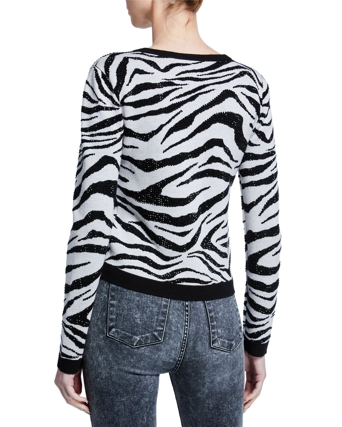 ALICE & OLIVIA zebra sequin glitter top