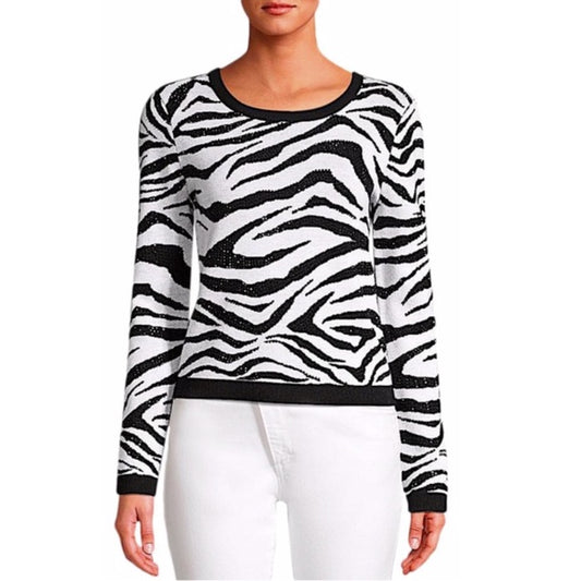 ALICE & OLIVIA zebra sequin glitter top