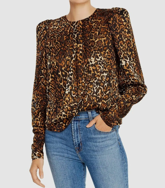 RONNY KOBO cheetah print blouse