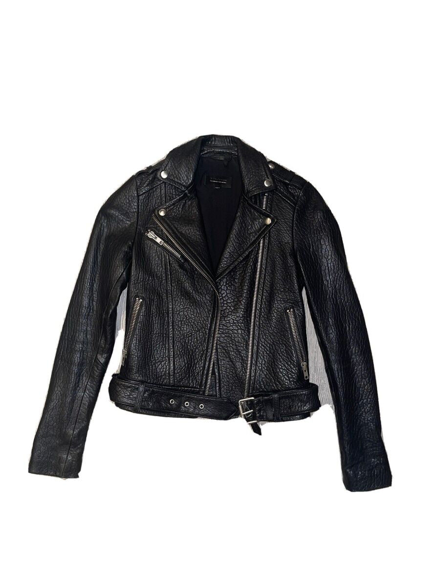 MACKAGE FOR ARITZIA black leather jacket with bottom belt