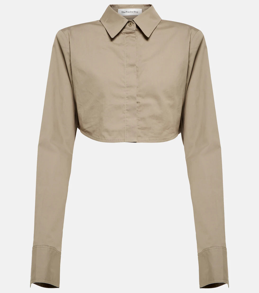 THE FRANKIE SHOP green cropped button up with shoulder pads