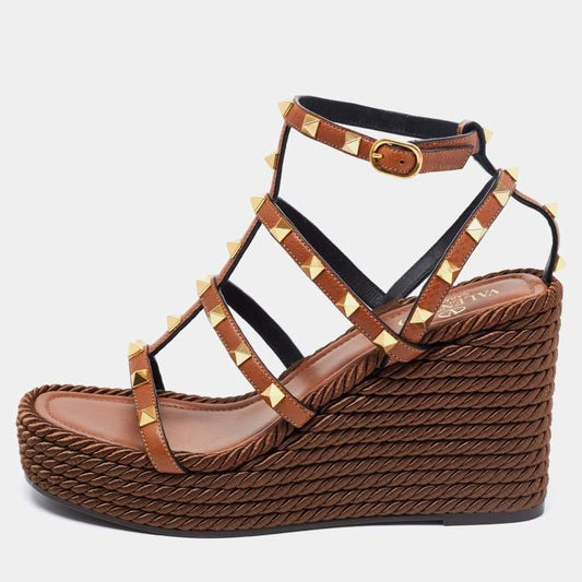 VALENTINO rockstud cork wedges