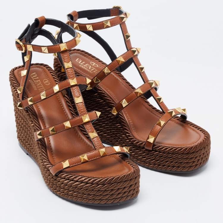 VALENTINO rockstud cork wedges