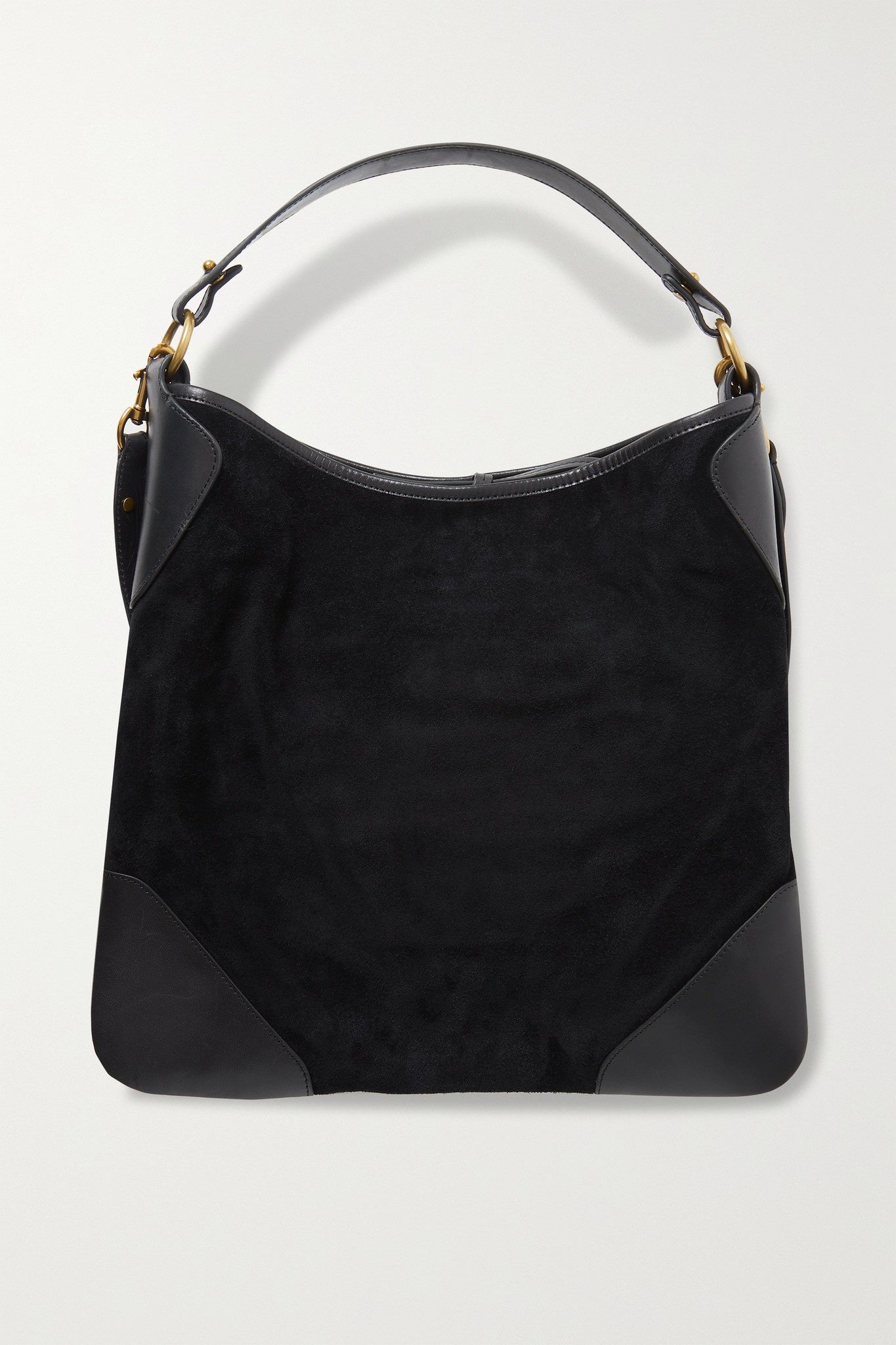 ISABEL MARANT black suede messenger bag with GHW