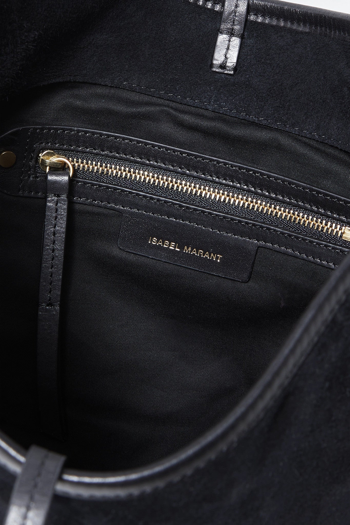 ISABEL MARANT black suede messenger bag with GHW