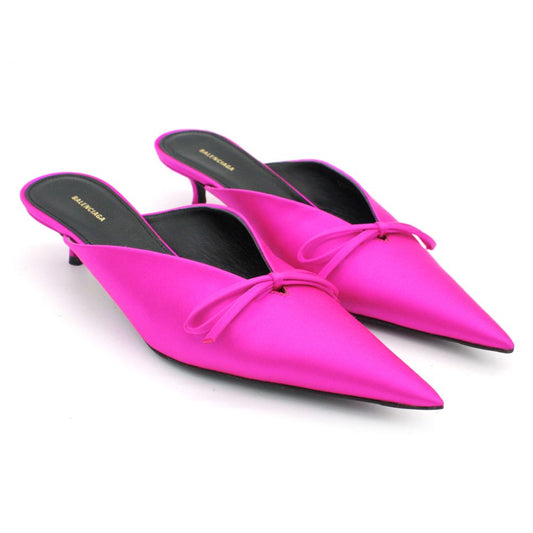 BALENCIAGA neon pink knife mules