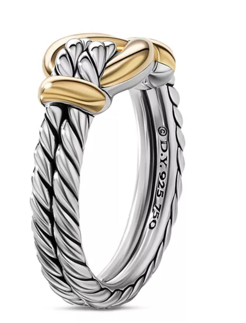 David Yurman 18K Yellow Gold & Sterling Silver Thoroughbred Loop Ring