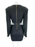 BALMAIN lace black mini dress with mesh cutout