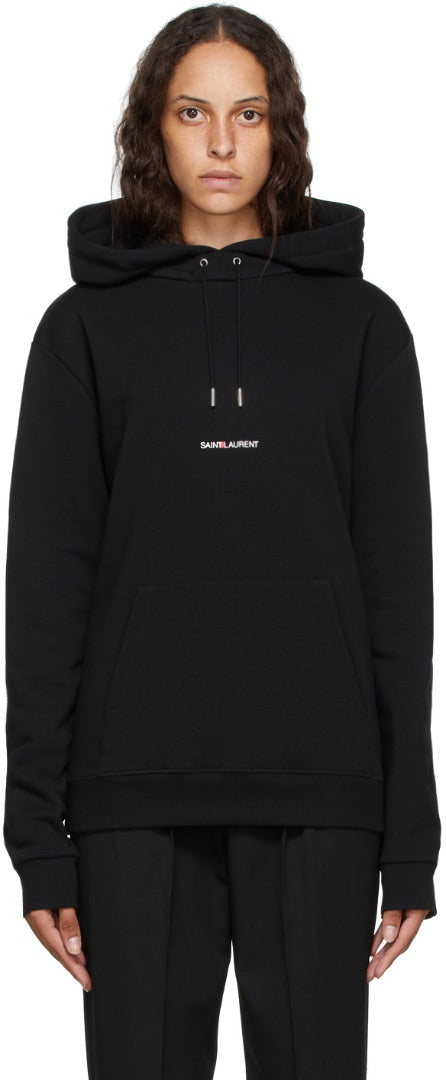 SAINT LAURENT classic black hoodie with logo
