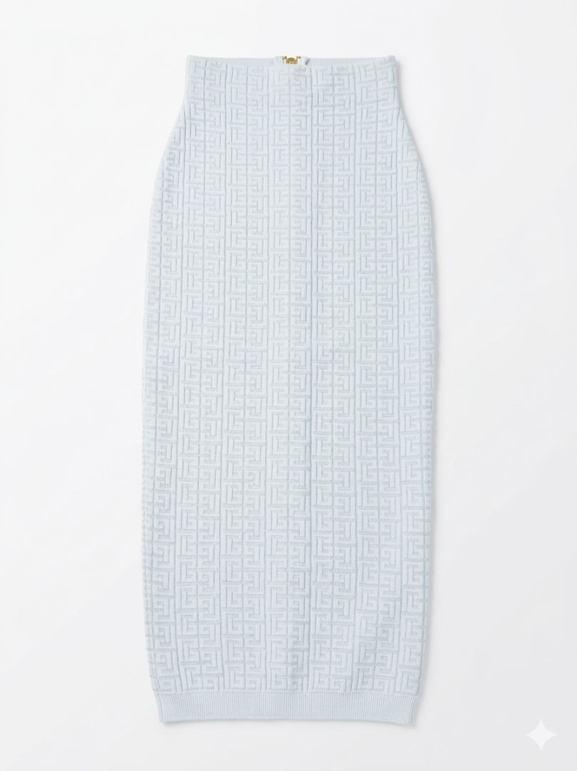 BALMAIN light blue pencil skirt