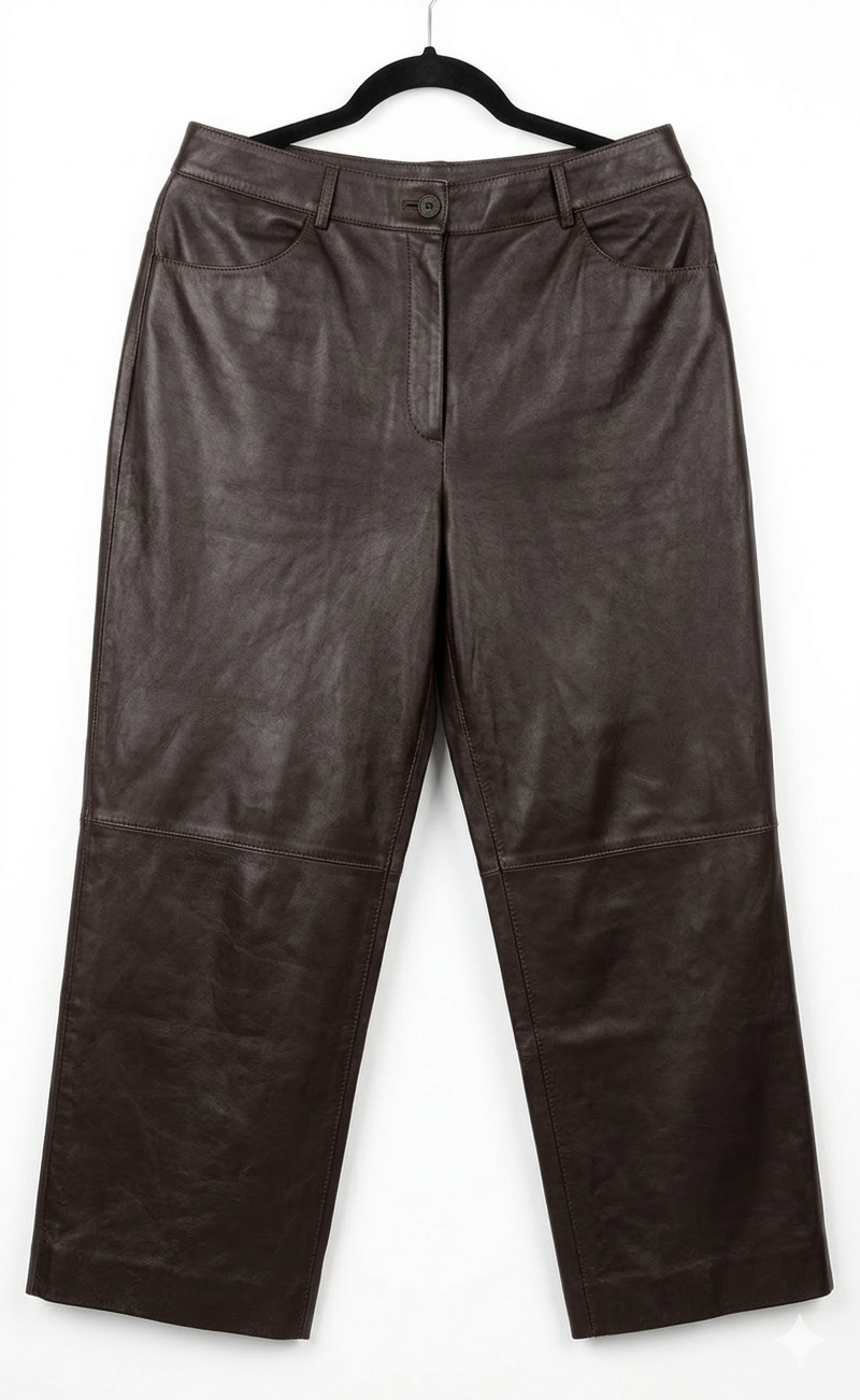 ANTONELLI FIRENZE very dark brown almost black lambskin leather pants