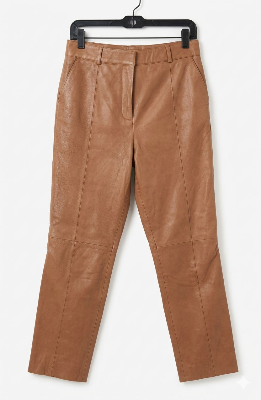 MINT VELVET brown/camel real leather pants