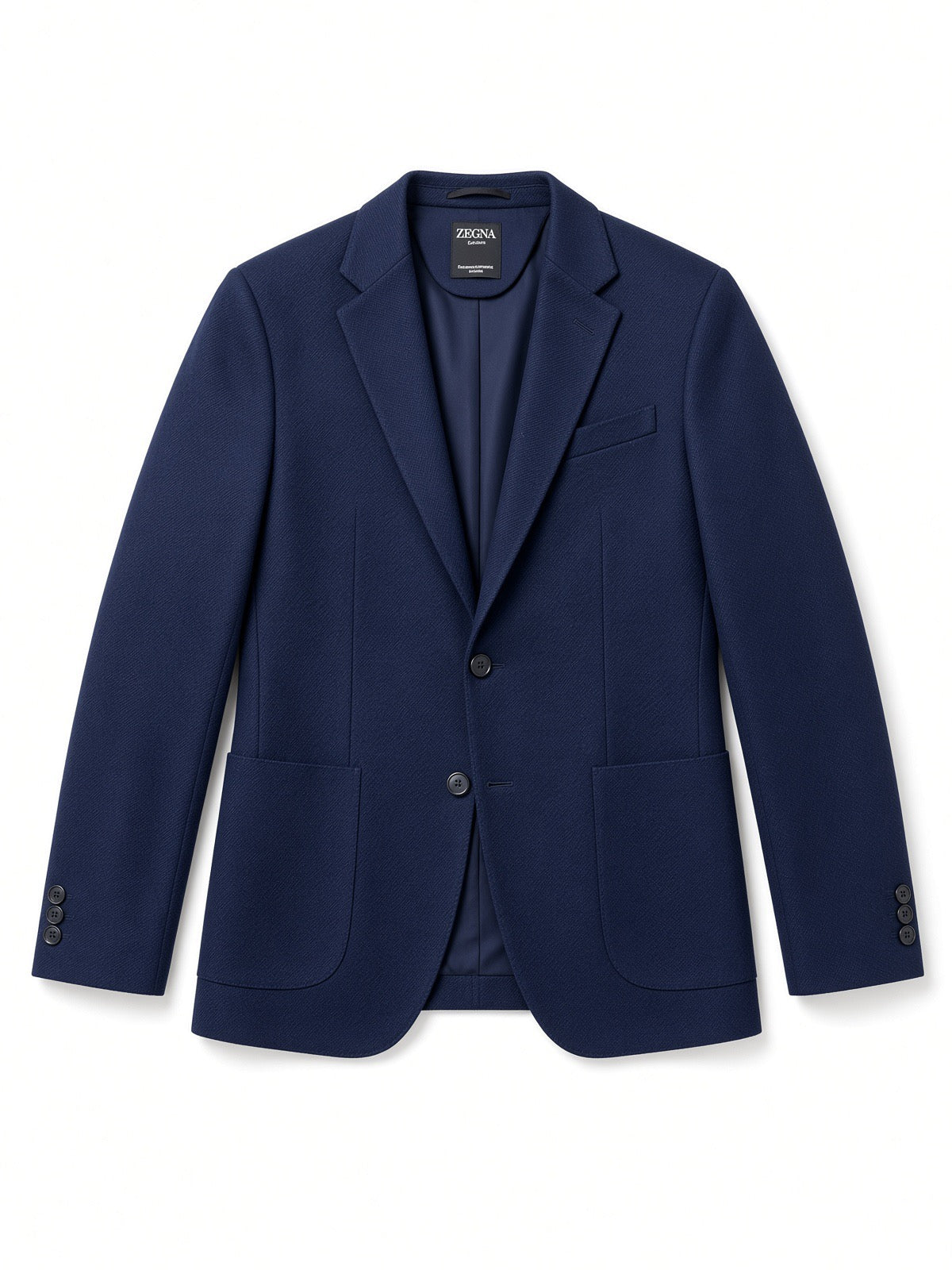 Zegna Navy Two Button Blazer