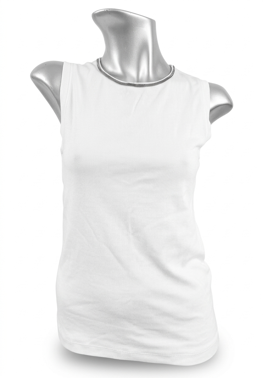Peserico Tank Top with Monili Neckline
