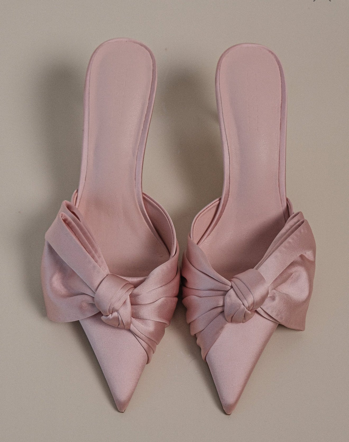 MESHKI - Elena Pointed Satin Bow Heel